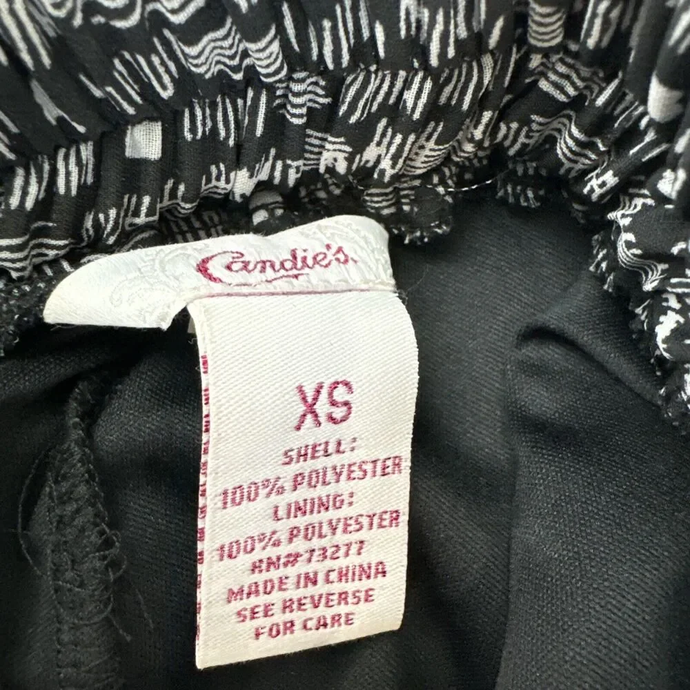 Candies Maxi Skirt XS Black‎ White Flowy Tiered Cottage Core Boho Modest Y2K